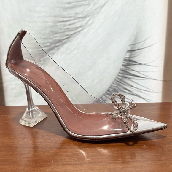 🌺AMINA MAUDDI🌺 Rosie Glass Pumps Transparent PVC Crystal Bow Size: 38.5 - Picture 5 of 16